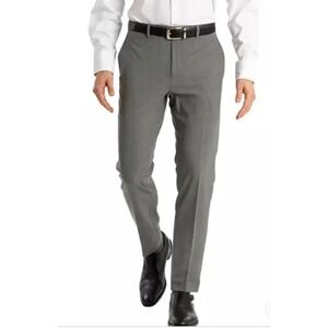 $95 NWT Calvin Klein Mens Slim Fit Dress Pants Black Flat Front Trousers 40x32